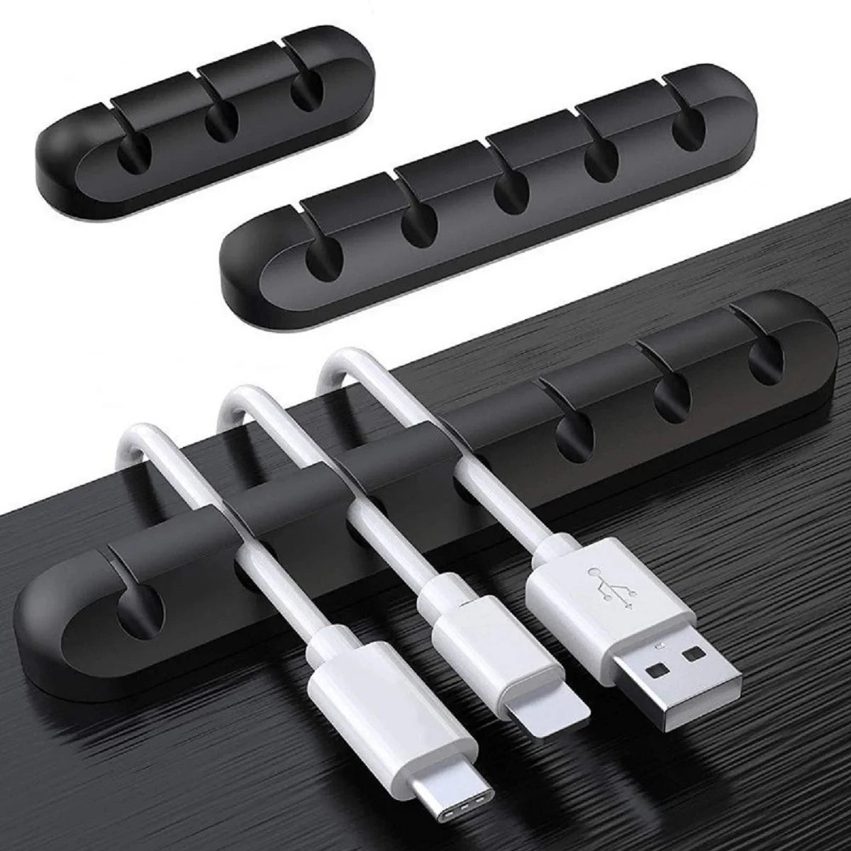 Silicone USB Cable Organizer – Desk Wire Holder & Tidy Clip Set