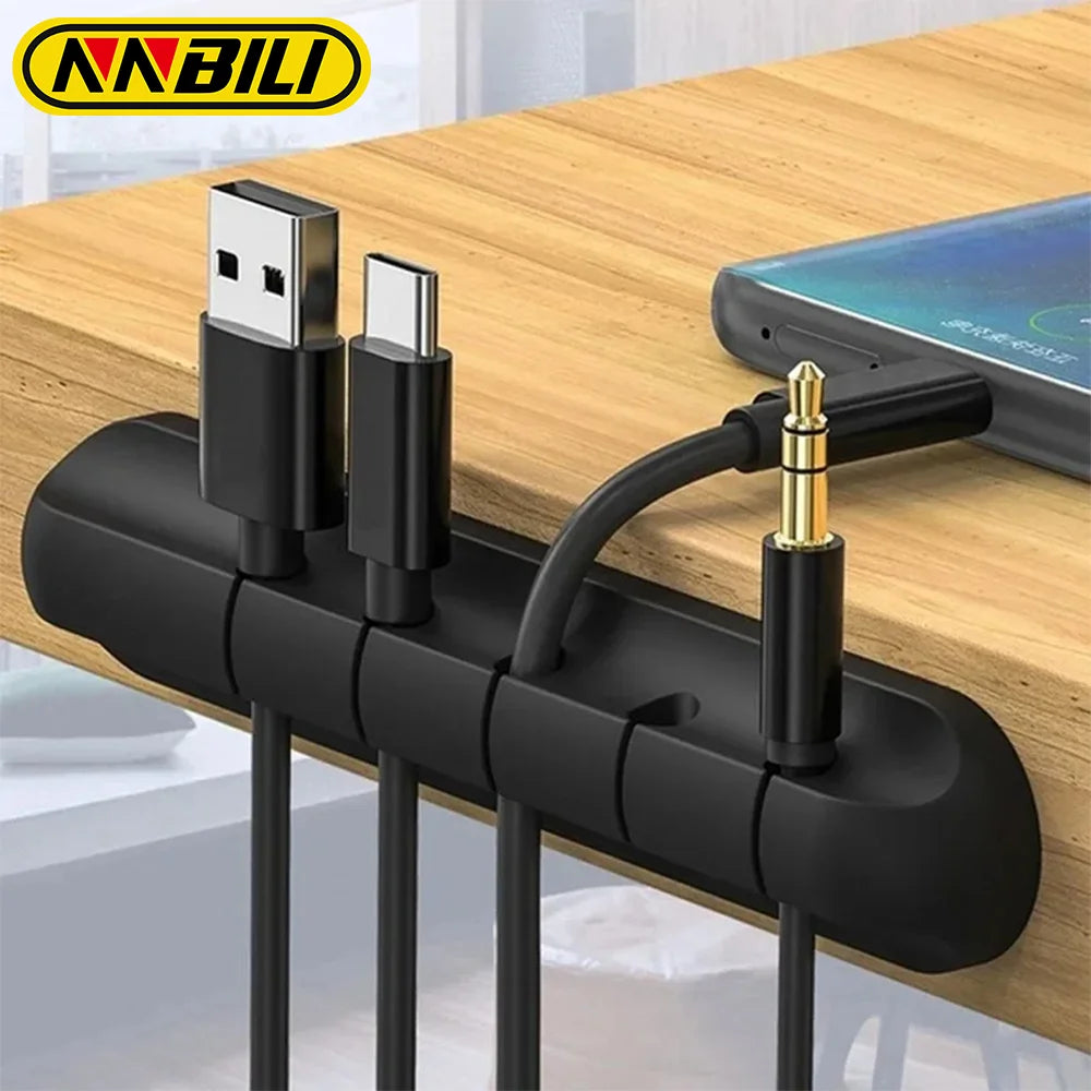 Silicone USB Cable Organizer – Desk Wire Holder & Tidy Clip Set